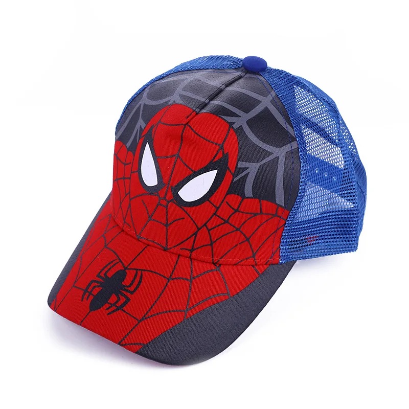 Children's Flat Edge Hip Hop Hat Summer Boys Camouflage Hat Cartoon Trendy Superman Spider Man Baseball Hat Sunshade Web Hat