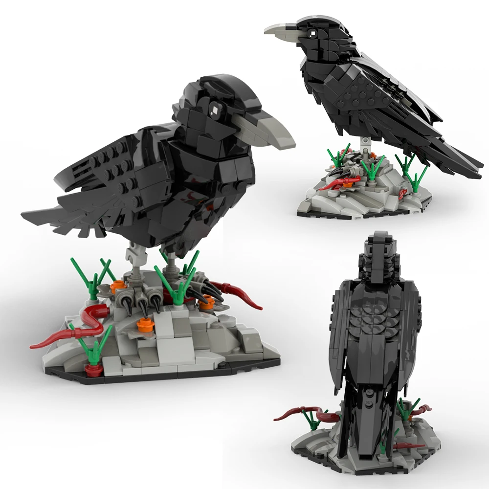 

MOC Raven Bird Model Kit, Detailed Black Crow Building Blocks Setfor Kids & Adults, Creative DIY Animal Bricks Toy, Gift for fan
