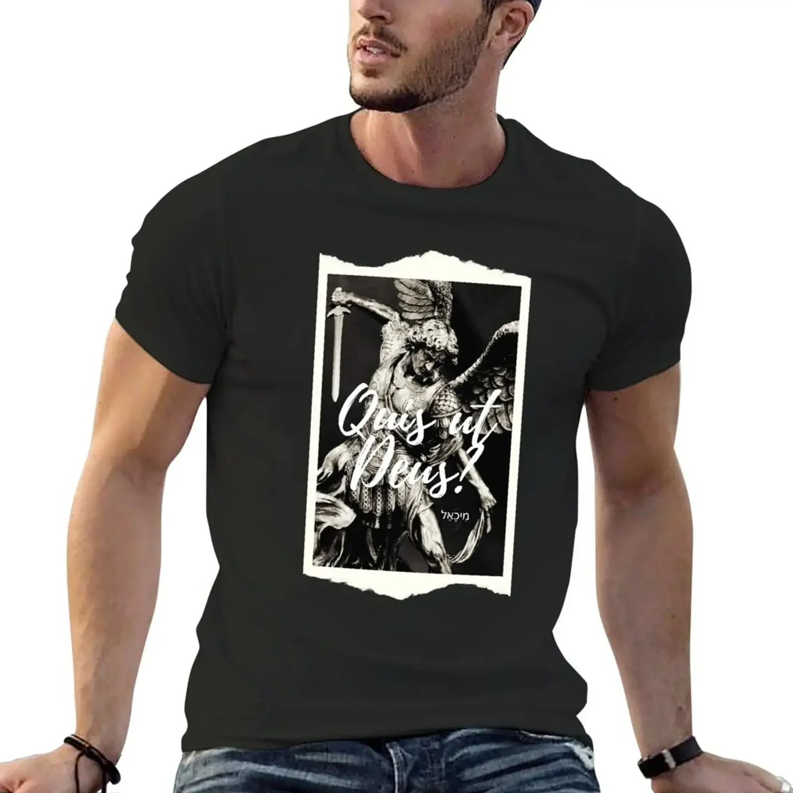 Saint Michael St Michael the Archangel, Catholic Archangel T-Shirt plus size tops cute tops fitted t shirts for men