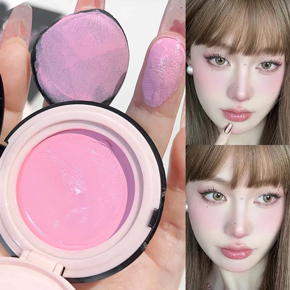 Natürliche nackte matte süße erröten natürliche samt matte Make-up Puder Creme Mädchen Gesicht rosa Kontur Mousse erröten Palette Make-up