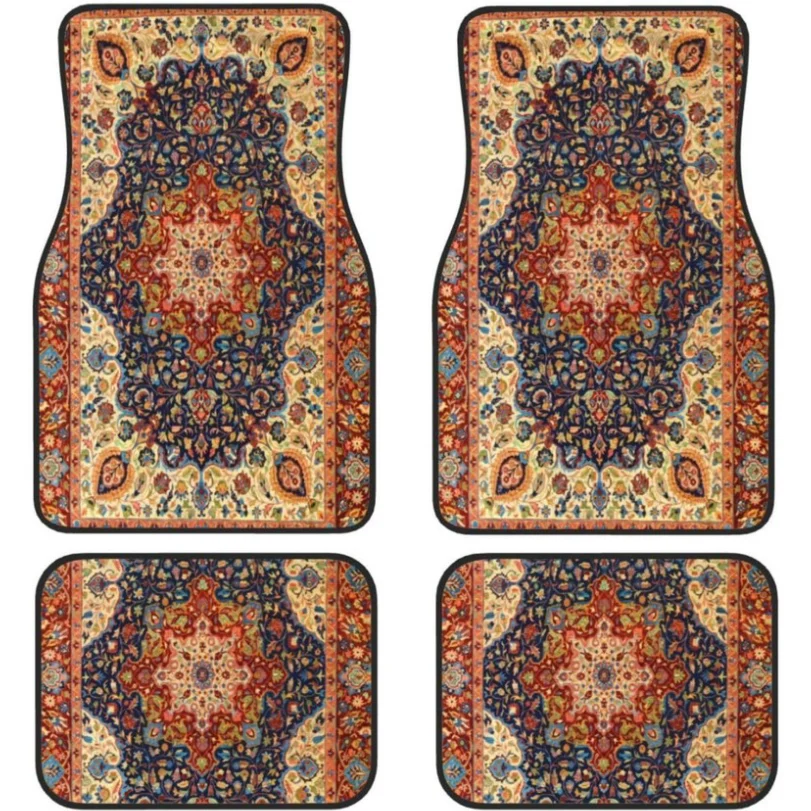 Conjunto de tapetes e carpetes para carro nórdico vintage, quatro peças, transfronteiriços, resistentes à sujeira e tapetes