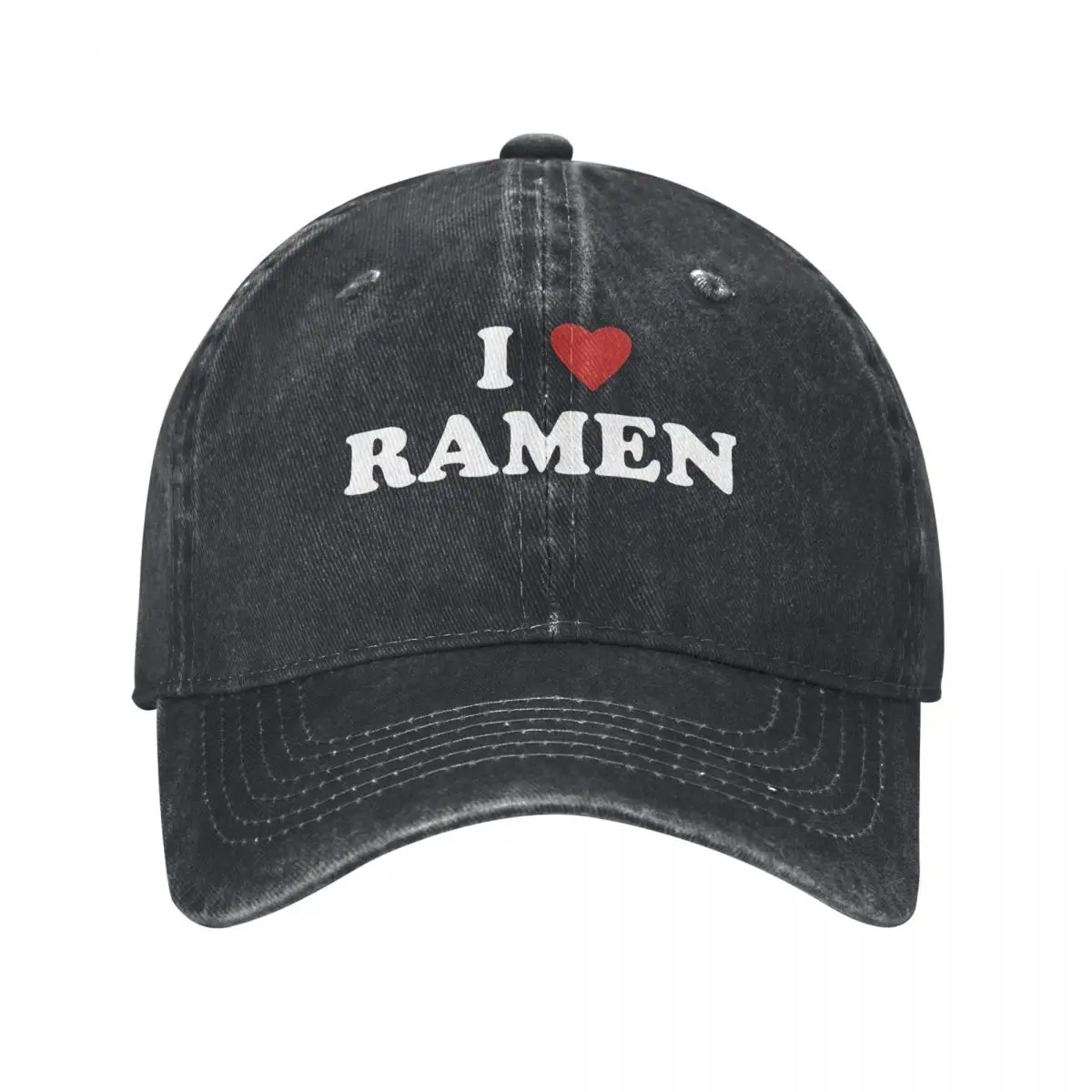 

Забавная джинсовая шляпа I Love Ramen, японская еда, дышащая дизайнерская кепка, мужская летняя кепка