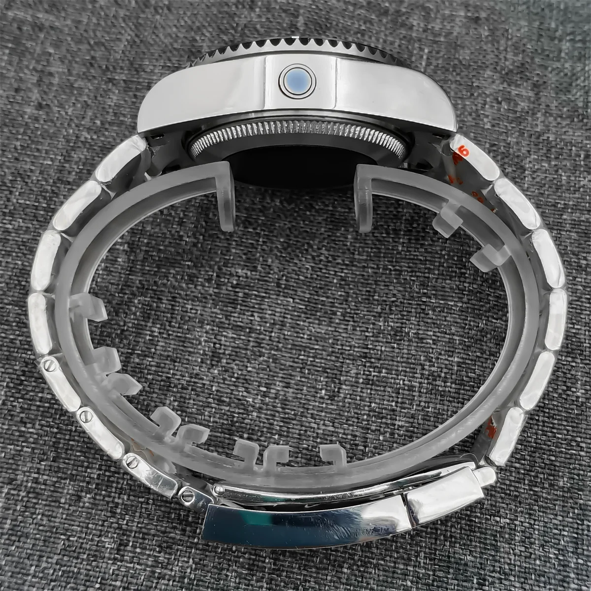 Relógio mecânico submersível masculino, vidro de safira nh35a pt5000, movimento 43mm, caixa de aço 316l, pulseira com trava deslizante, moldura de cerâmica