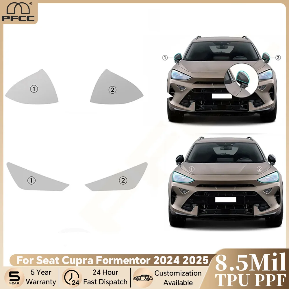 

For Seat Cupra Formentor 2024 2025 Pre-cut PPF Clear Bra Car Headlight Rearview B Pillar TPU Paint Protection Film Anti-scratch