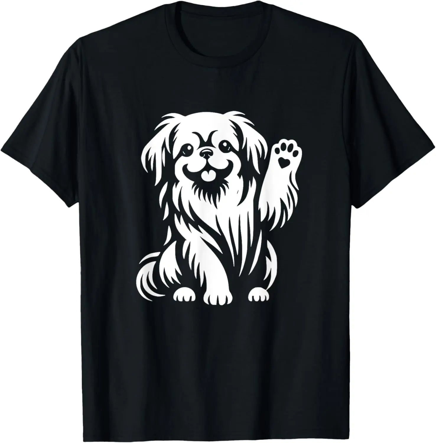 Linda camiseta con diseño gráfico de perro con pata de corazón de Pekínese