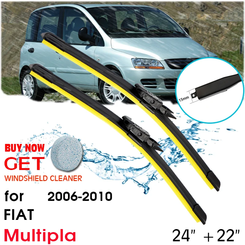 Car Blade Wiper Window Windshield Rubber Silicon Refill Wiper For FIAT Multipla 2006-2010 LHD / RHD 24