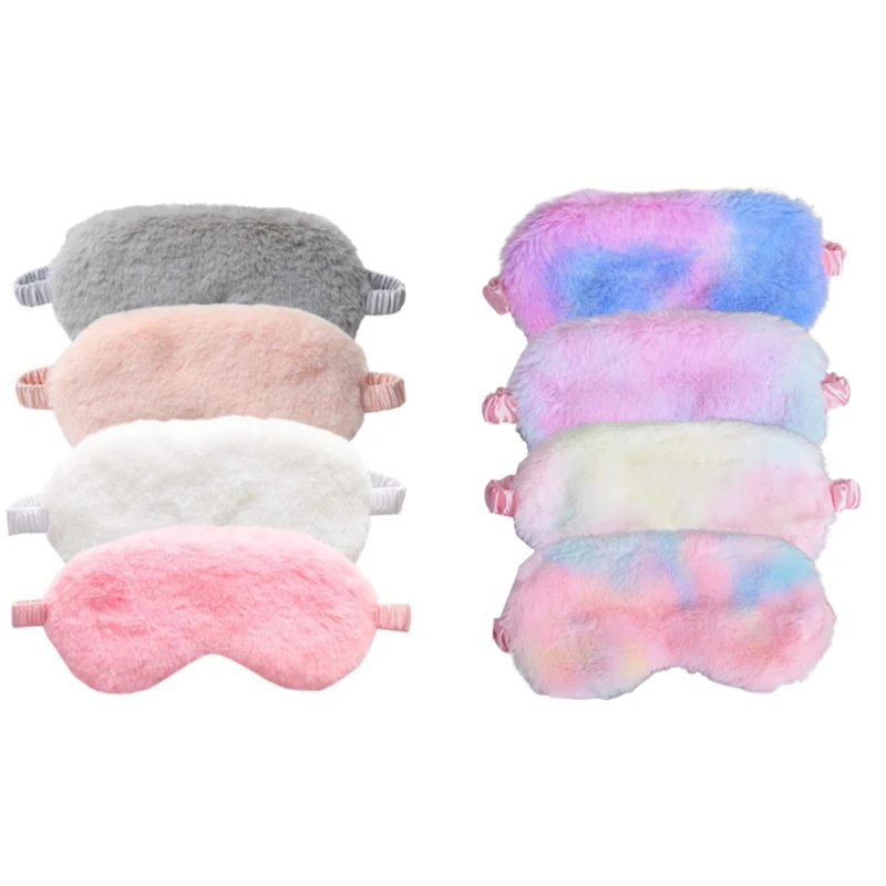 Plush Sleeping Eye Cover Sleep Mask Silk Sort Blindfold Rabbit Hair Warm Dream Night Bandage Aid Band Eyepatches Relax Travel