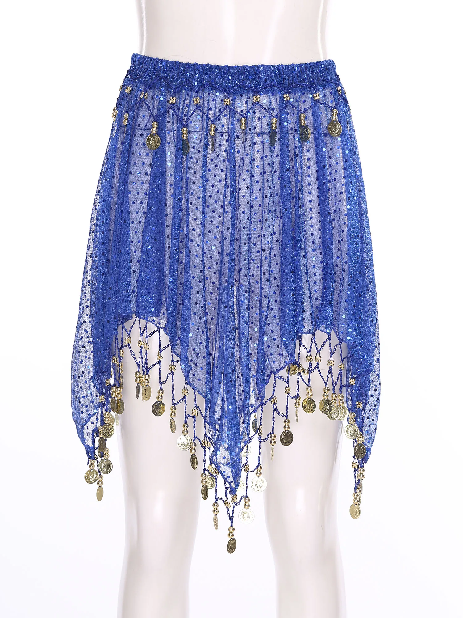 المرأة تنورة رقص البطن هش الصوت صنع شرابة مطرزة بقماش شفاف غير النظامية هيم مرونة تنورة وسط للرقص الشعبي الهندي