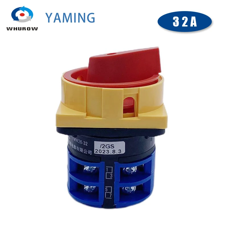 LW26GS-32/04-2 Rotary Cam Switch 2 Position ON-OFF Padlock 690V 32A 2 Poles Universal Changeover Switches Silver Contact YMW26