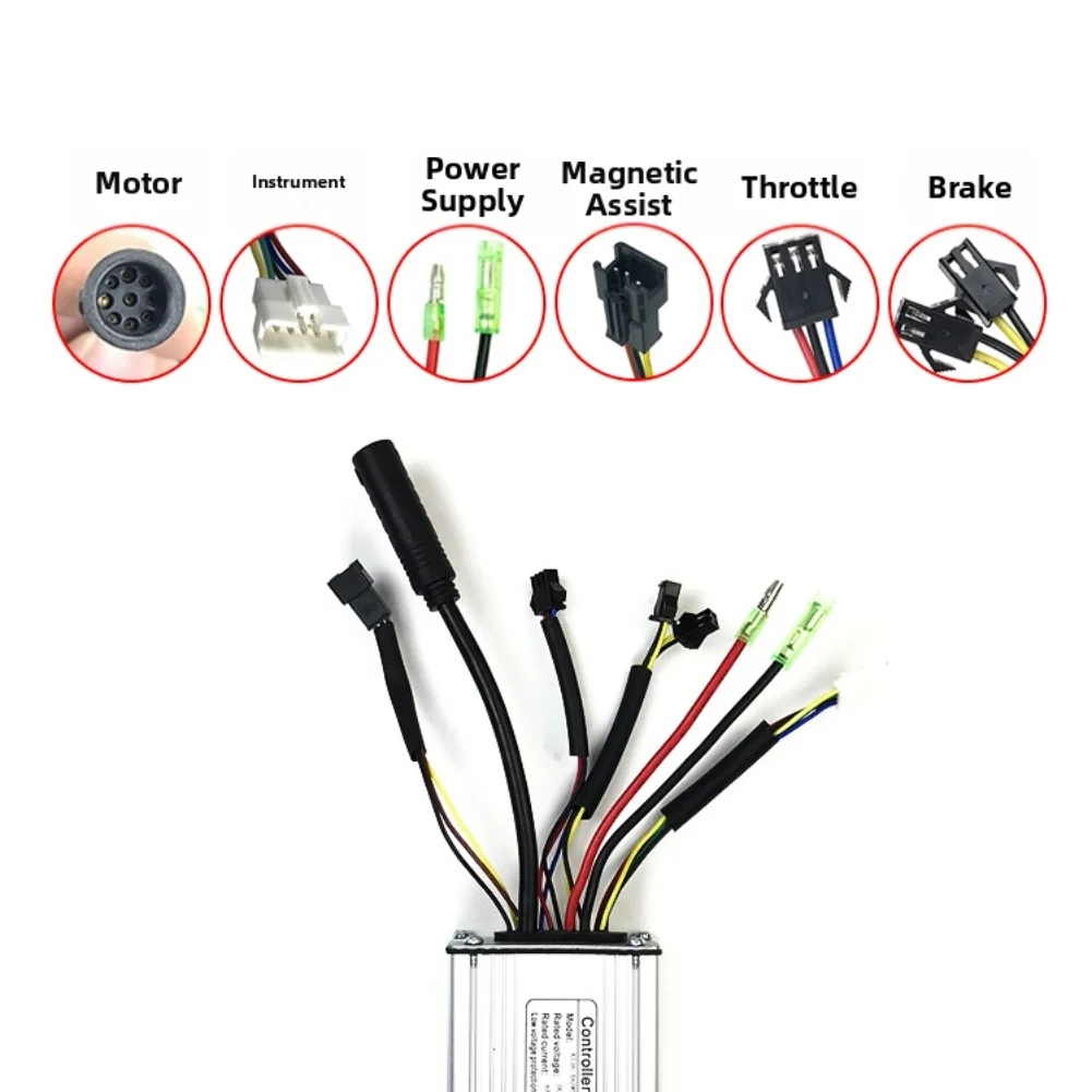 

3648V 6 MOS SM Controller for 17A Ebike Brushless Motor 250 350W Compatible with LED Displays with Front Light Control