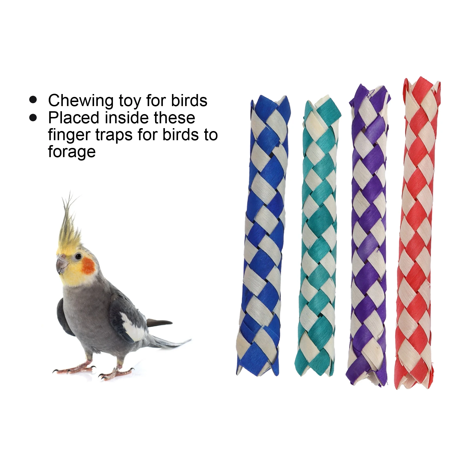ZK40 24pcs Finger Traps Birds Parrots Chew Toy Chinese Bamboo Traps DIY Toy for Kids Parties