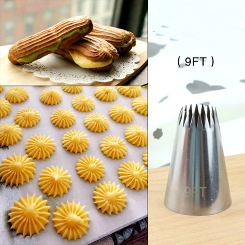 1PC #9FT Large Cookie Pastry Nozzles Cake Decorating Tools Flower Icing Piping Nozzle Set Cream Cupcake Tips Baking Accessories image 2