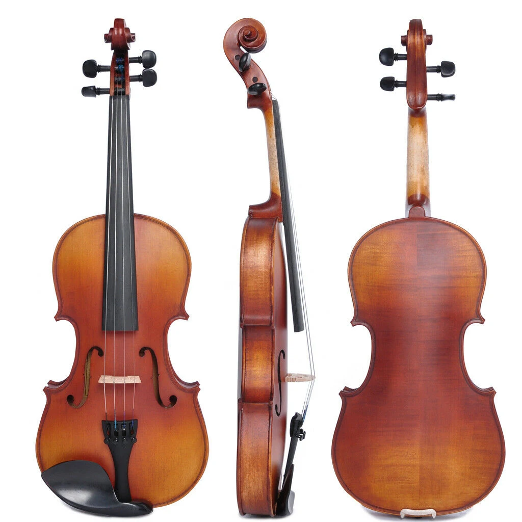 LOMMI 4/4 3/4 1/2 1/4 1/8 Size Handmade Violin Stradivari Copy Style Fiddle Air Dried 4 Years Two Piece Maple Back Case Bow Set