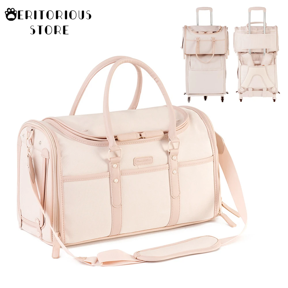 

Luxury Pet Carriers Portable Breathable Foldable Bag Cat Dog Carrier Bag Outgoing Travel Pets Handbag with Locking Safety Zipper