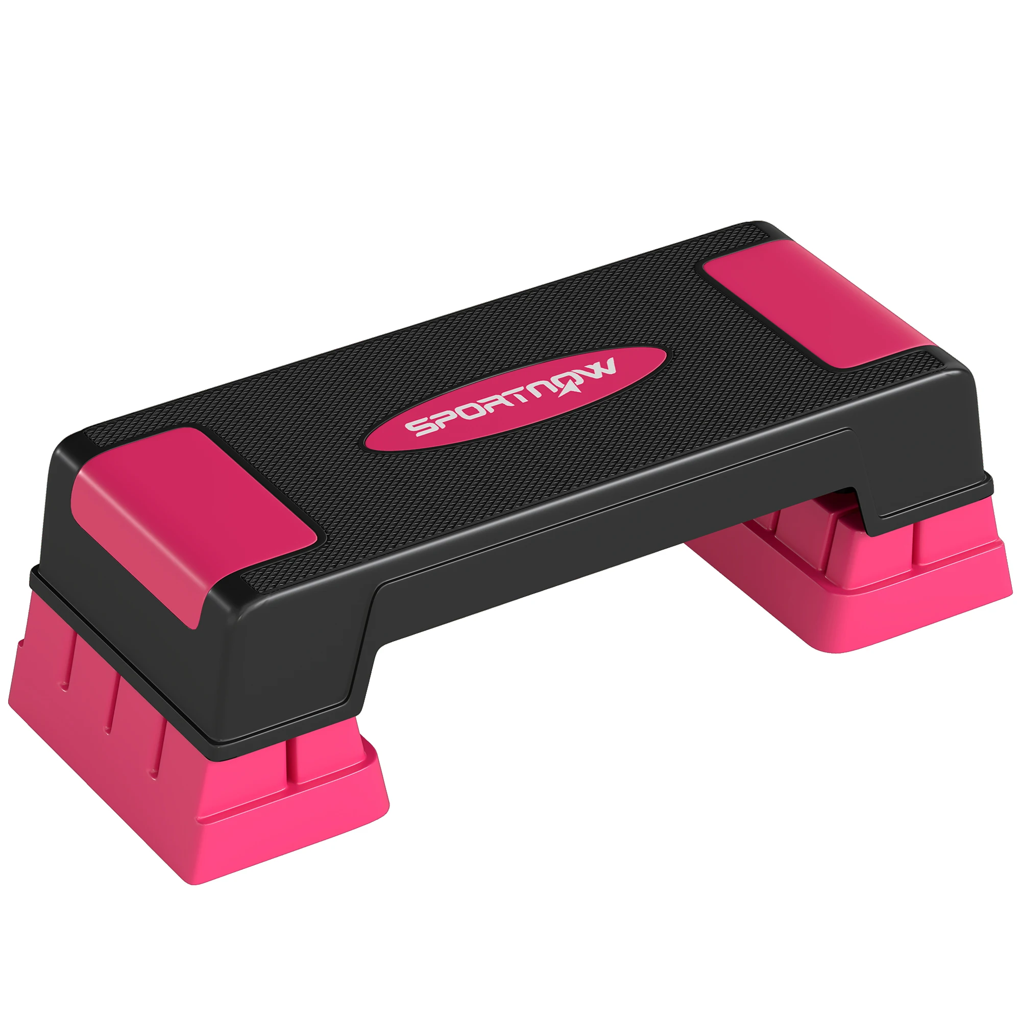 Sportnow Aerobic Step Fitness Stepper met antislipvoet en verstelbare hoogte, stevige basis, belastbaar tot 250 kg, voor thuis- en sportschooltraining, geschikt voor mannen en vrouwen.