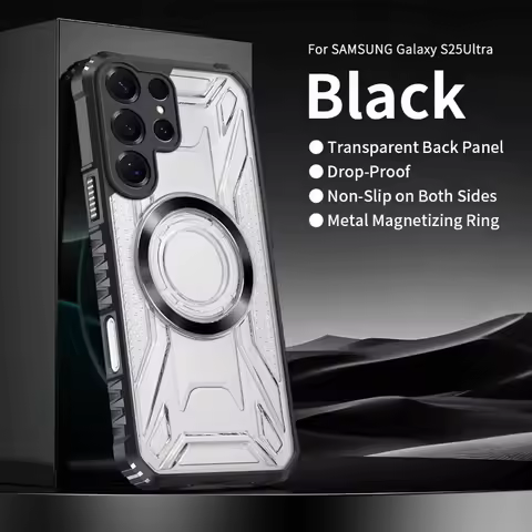 Magnet for Magsafe Case for Samsung Galaxy S25 Edge S24 S23 Ultra Plus S22 S21 S20 FE Armor PC+TPU Shockproof Hard Back Cover