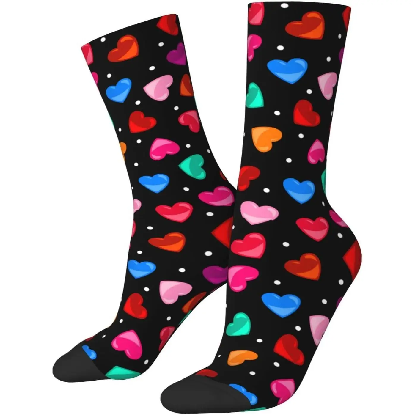 

Hearts Print Crew Red Hearts Funny Stockings Novelty Socks for Men Women Harajuku Retro Style Breathable Non-slip Sports Socks