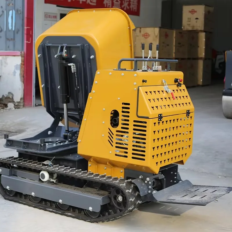 1 Ton Mini Tracked Dumper New Small Crawler Hot Sale Chinese Factory Farm Work Orchard Featuring Motor Pump Engine
