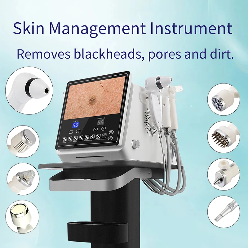 

Multifunction 8 in 1 Small Bubble Facial Care Skin Analyzer Device Blackheads Remover Spot Remover Beauty Machine