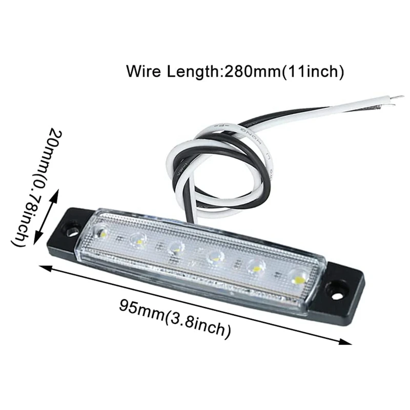 Tira de luces LED para barco marino, iluminación de navegación de cabina de popa, impermeable, 12V, 6 piezas