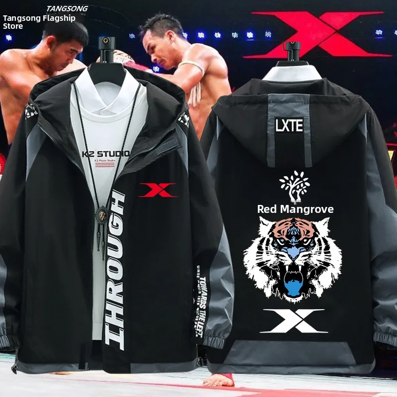 

Худи Kunlun Fight Tiger Head: Мужская и женская толстовка для единоборств, бокса, кунг-фу, свободный крой, длинный рукав, полиэстер