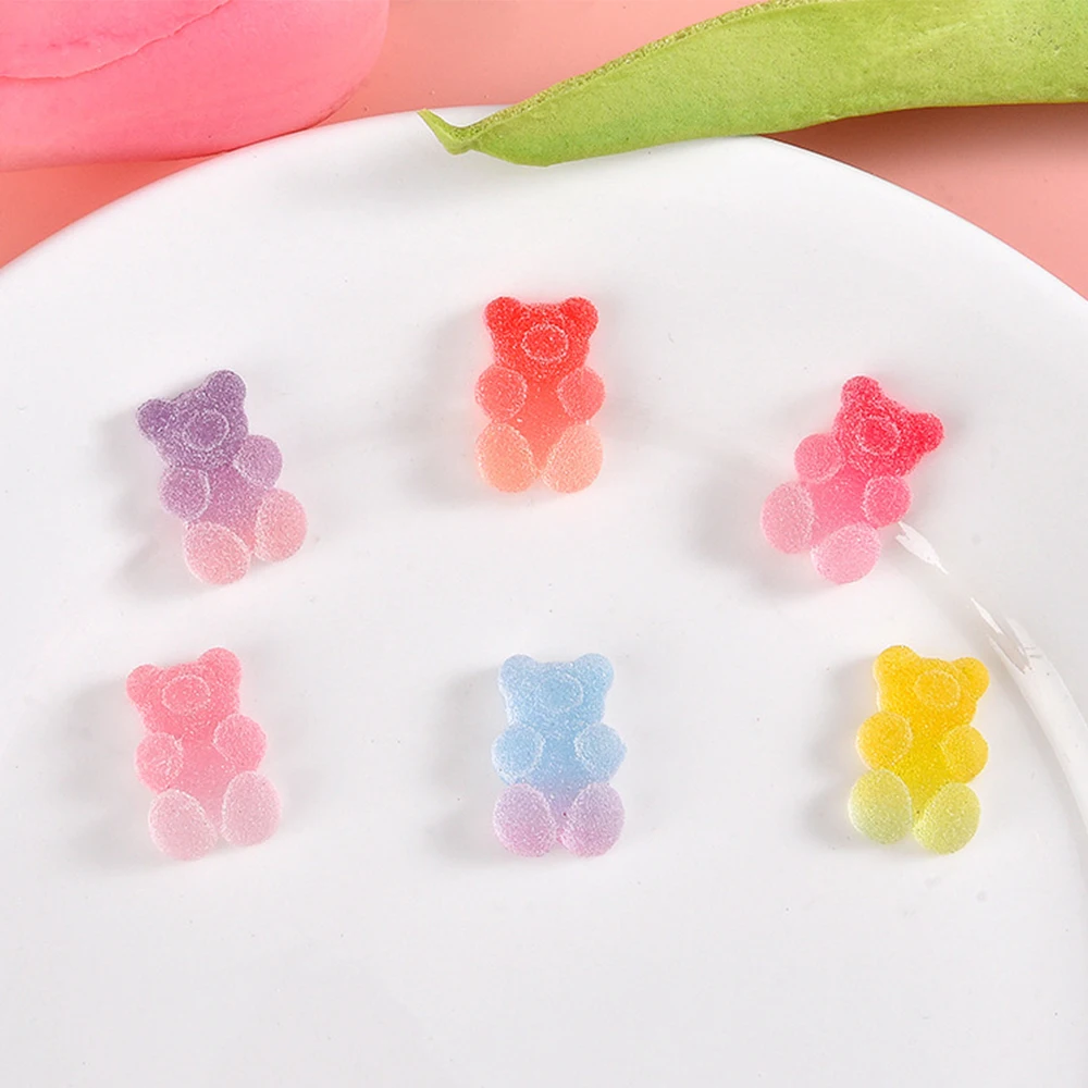 20PCS 17x11mm Gradient Bear Series Resin Flat Back Cabochons For Hairpin Scrapbooking DIY Jewelry Craft Decoration Accessories