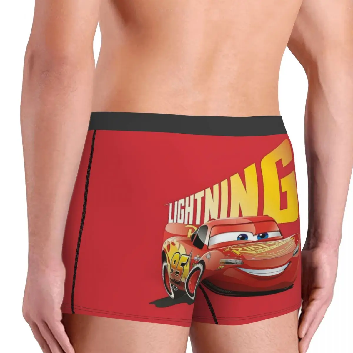 Custom Lighting McQueen Underwear Men Stretch Cars Boxer Briefs Shorts Panties Soft Underpants For Homme