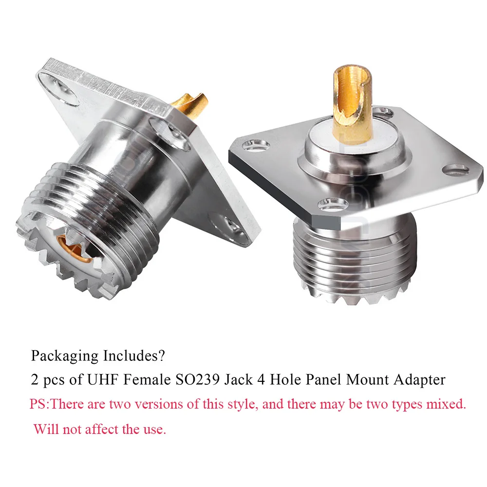 SO239 UHF femelle 4 trous connecteur de montage sur châssis panneau collant RF adaptateur coaxial PL259 tasse à souder connecteur coaxial 2 pièces/lot