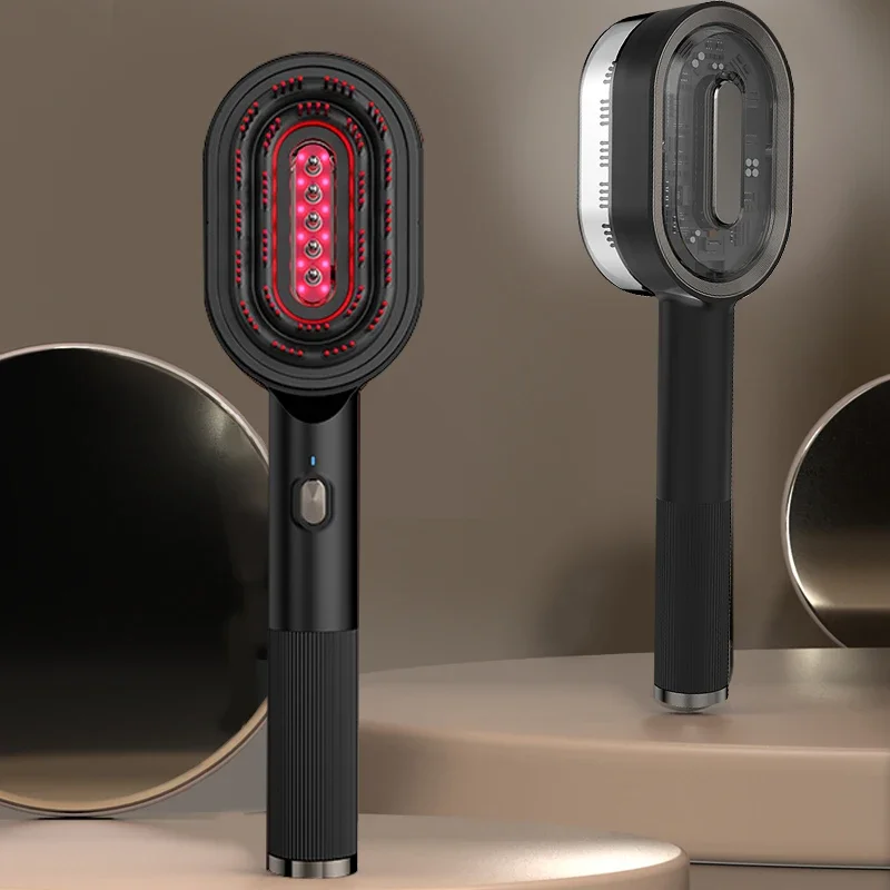 Wholesale Essential Oil Mist Hair Brush Device Electric Rechargeable Hair Growth Head Scalp Massager fast shipping