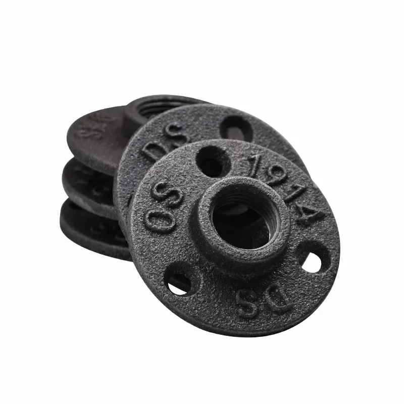 10 Pcs/Lot  Iron Cast Flange Bracket Antique Flanges Base Bracket Tube Pipe Fittings Flange Piece Hardware Tools