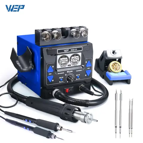 WEP 2-in-1 992D-III 1220W Hot Air Rework Station Microcomputer Digital Display C245 Soldering Iron Station Welding Repair Tool