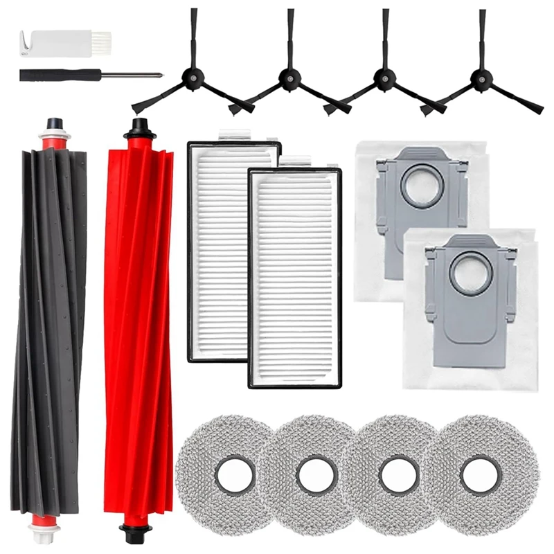 

AT02-для робота-пылесоса Roborock Qrevo Master, основные боковые щетки, фильтры Hepa, швабра, тканевые мешки для пыли, запасные части