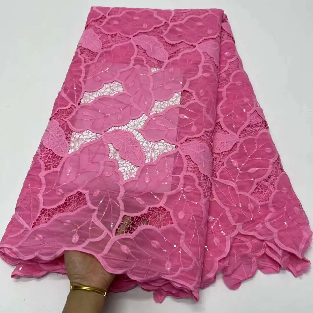 EXquisite Laser Embroidery French  Water soluble  Fabric/African Nigeria Lace ,Evening Dresses Weddings Materials