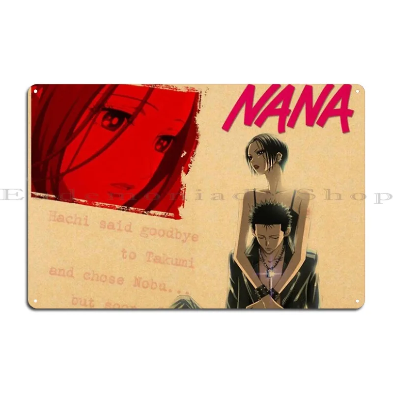 Nana Anime Inspired Anime Masterpiece Metal Plaque Poster Personalized Wall Cave Decoration Classic Cinema Tin Sign Poster