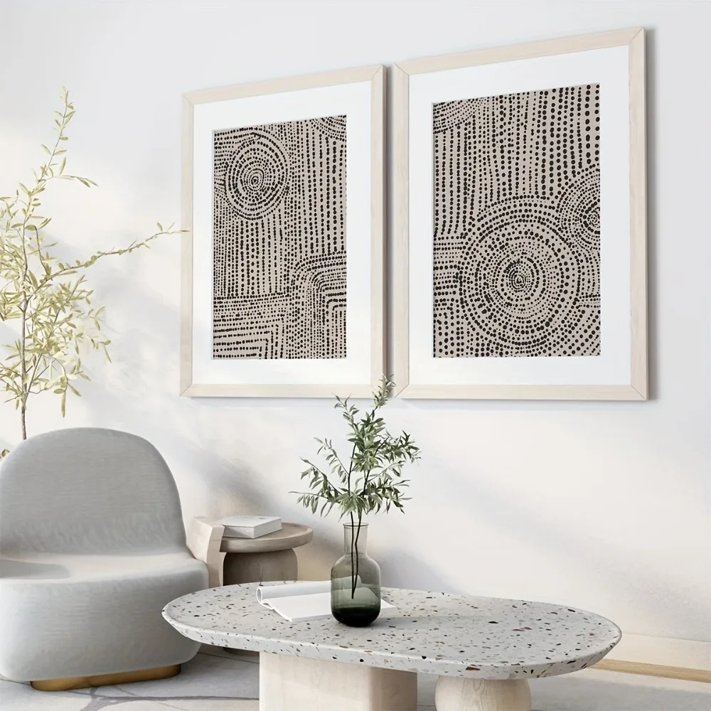 Frameless Abstract Minimalist Beige Print,Earth Tone Posters,Neutral Abstraction,Modern Minimalist Beige Black Bohemian Wall Art