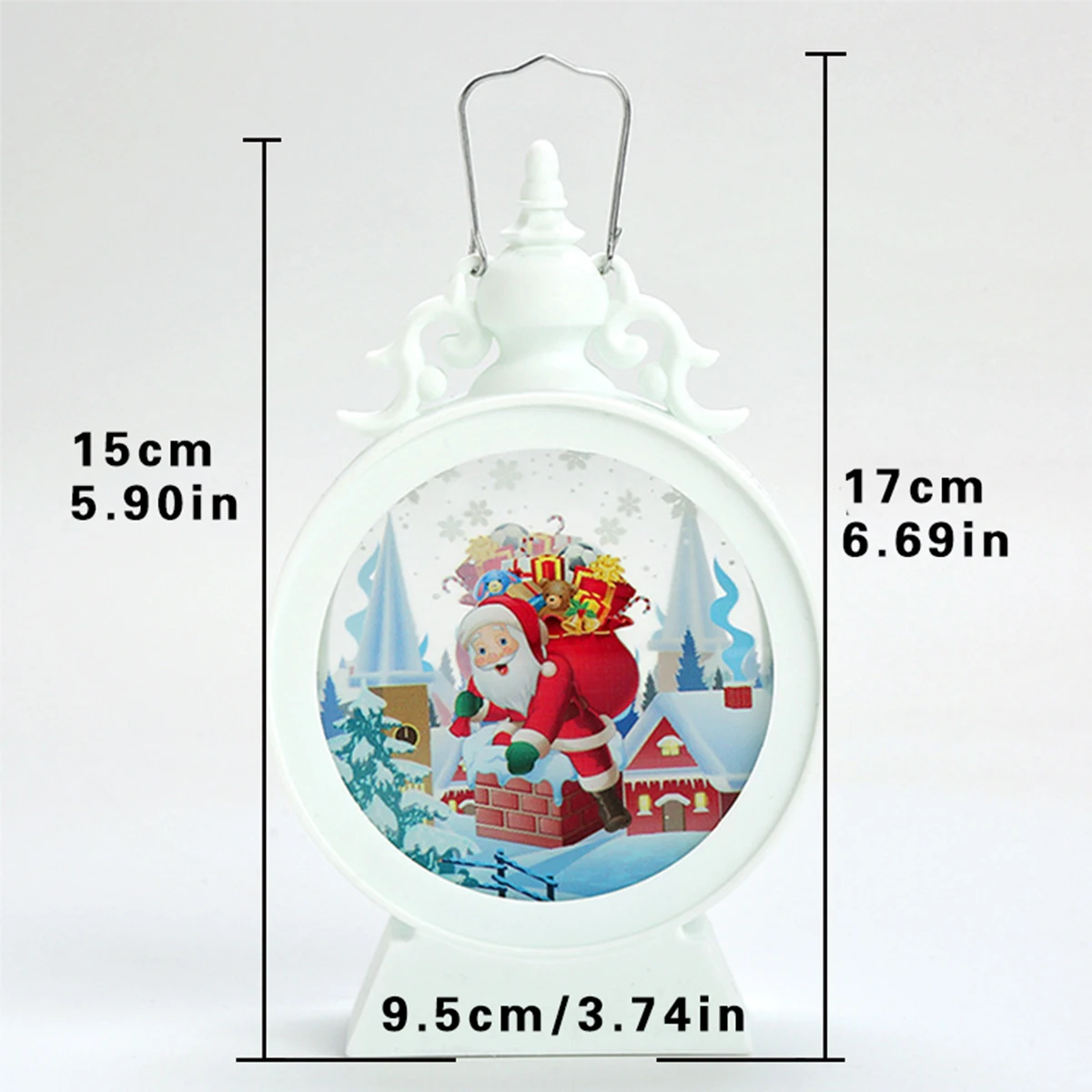 Christmas LED Lantern Decoration Vintage Snowman and Santa Claus Scene Light Holiday Decorative Lantern Home Office Party Decor