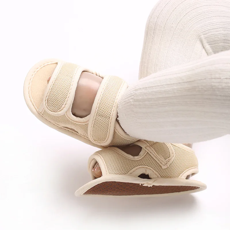 

Summer Baby Sandal Soft Cotton Newborn First Walker Anti-Slip Crib Shoes Hollow Breathable Children Sneakers Foot Length 11-13cm