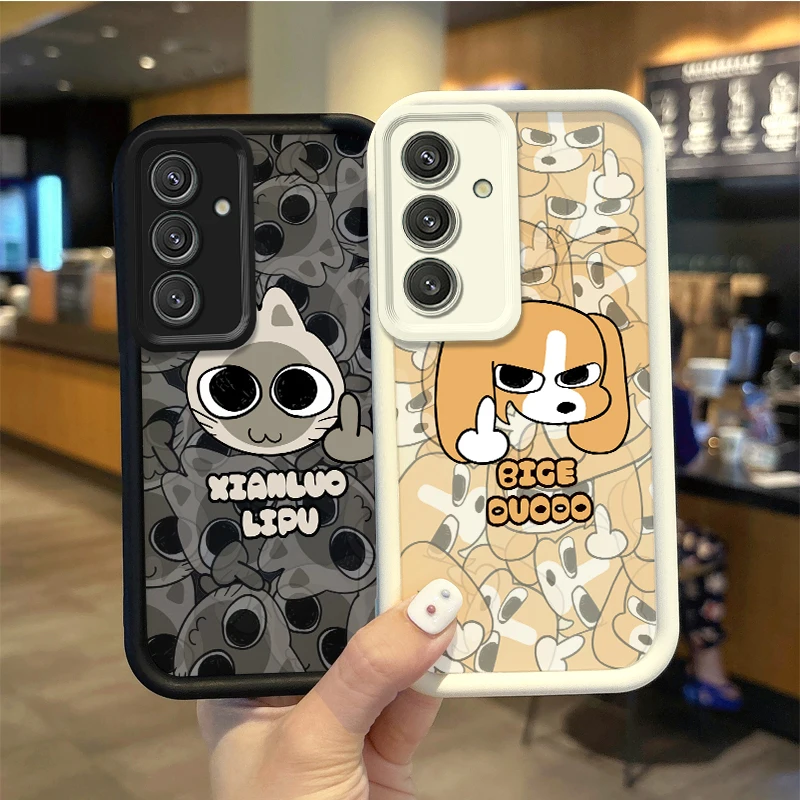 New Siamese Cat Cartoon Phone Case For Samsung Galaxy A36 A35 A34 A33 A32 5G A31 A30 A24 A23 A22 A16 A12 A50S M55 Silicone Cover