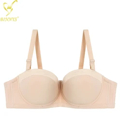 Women's C Cup Bras Female Underwear Silicone Half Cup High Quality Comfortable Underwire Nylon Ladies  Underwear BINNYS