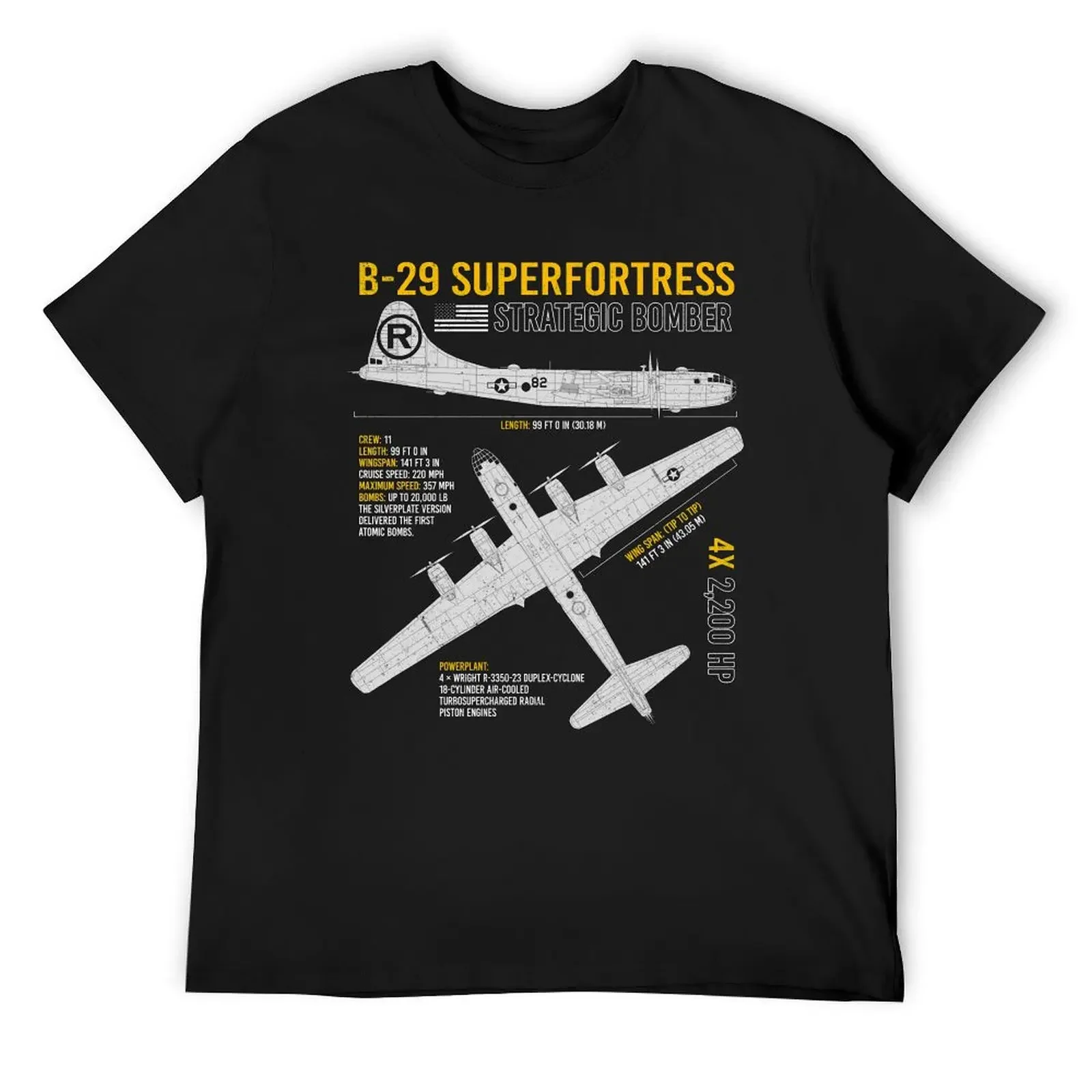 

B-29 Superfortress Bomber ww2 US Aircraft Plane USAF Airplane Blueprint T-Shirt customizeds blue lock summer top outfits for men