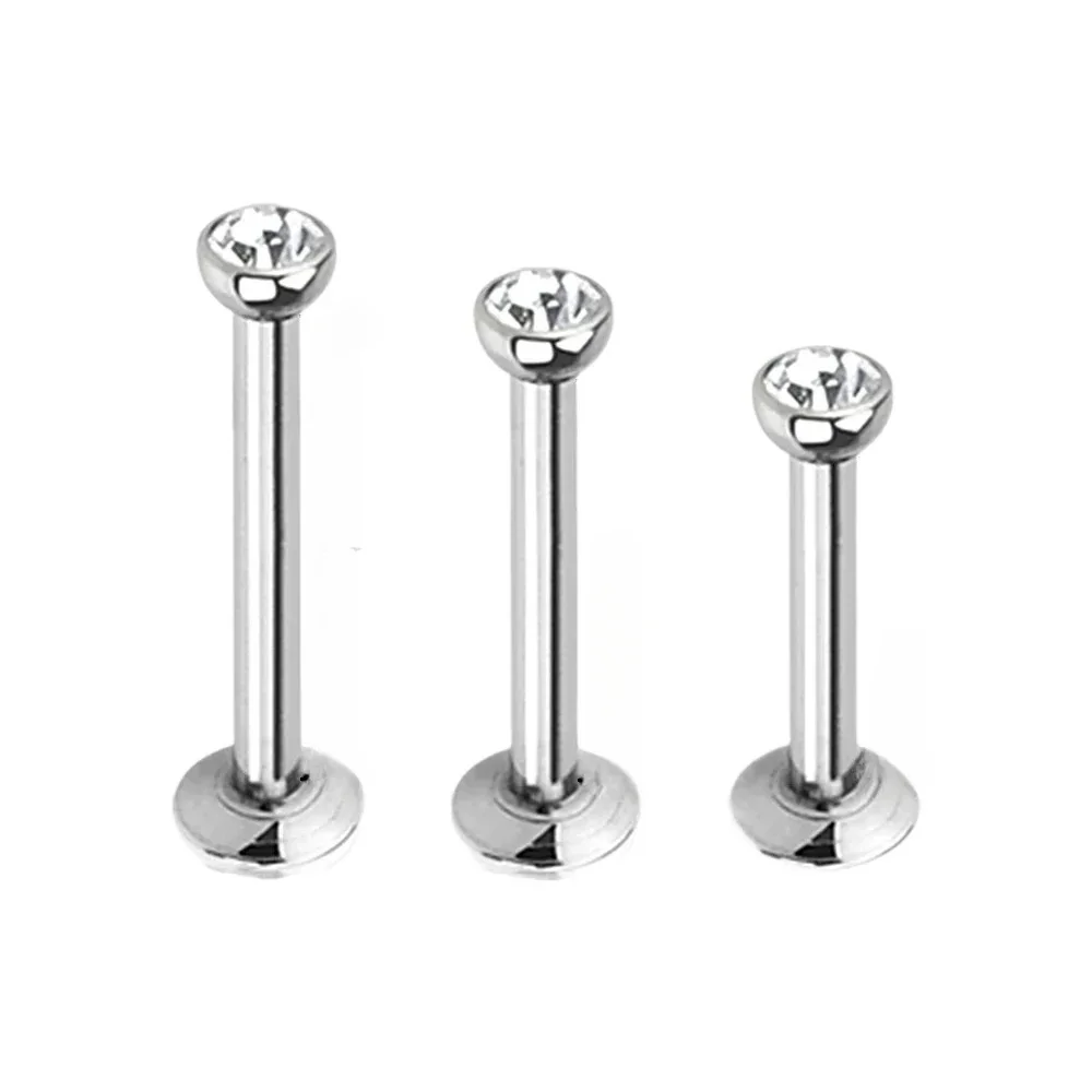 2PCS Multi Size 16G 1.2mm Steel Internally Threaded Monroe Lip Labret Ear Cartilage Tragus Stud Piercing
