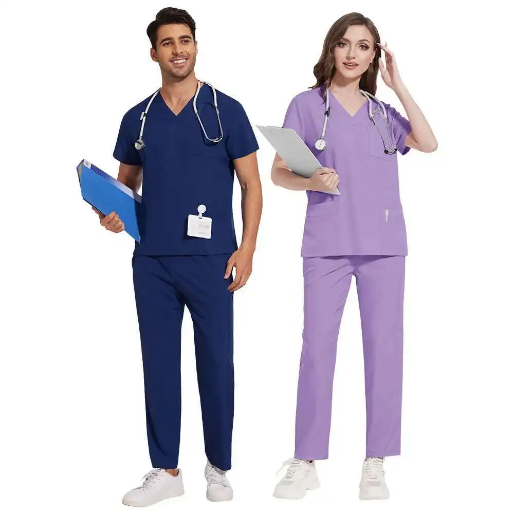 2025 New Straight Leg Pants Beauty Salon Operating Room ICU Cic Doctor Nurse Work Clothes Frosted Set