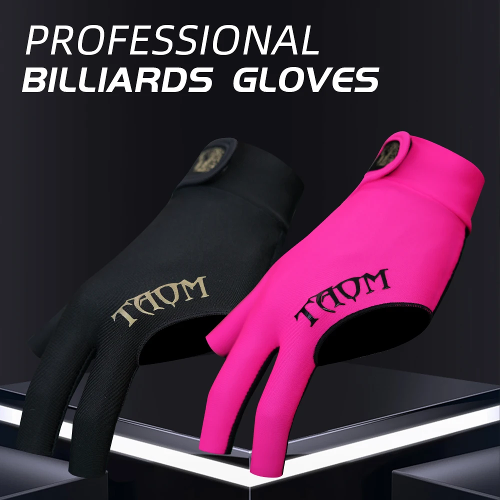 

TAOM Billiards gloves with Pool Glove Left Hand 3 Finger Gloves Midas Ultra Silky Thin for Men Women Billiards Accessories