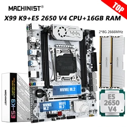 MACHINIST X99 K9 Motherboard Combo LGA 2011-3  Xeon CPU E5 2650 V4 kit DDR4 2*8GB RAM 2666MHz Memory NVME M.2 Four Channel