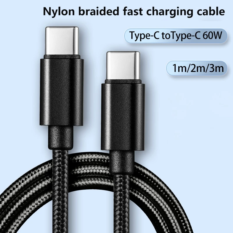 66W 5A Typ-C-auf-Typ-C / Lightning-Schnellladekabel, Nylon-geflochtenes Datenkabel für iPhone, Samsung, Xiaomi, OPPO, 1m, 2m, 3m
