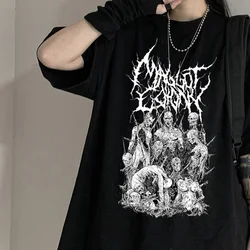 T-shirts Harajuku Women T Shirts Aesthetic Oversized T-shirt Tee Punk Dark Grunge Gothic Tops Y2k Streetwear Aesthetic Clothes