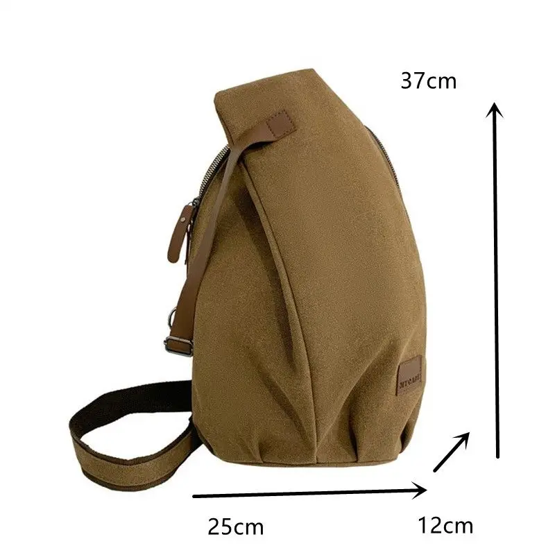 Canvas Chest Bag Men's Crossbody Bag Large Capacity Shoulder Bag Back Backpack Cross Bags Retro Style