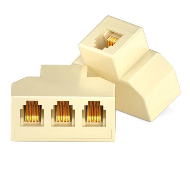 3-Way RJ11 Telephone Jack Splitter Adapter 6P4C/6P2C Port for Home and Office Use Strong Anti-Interference Ability