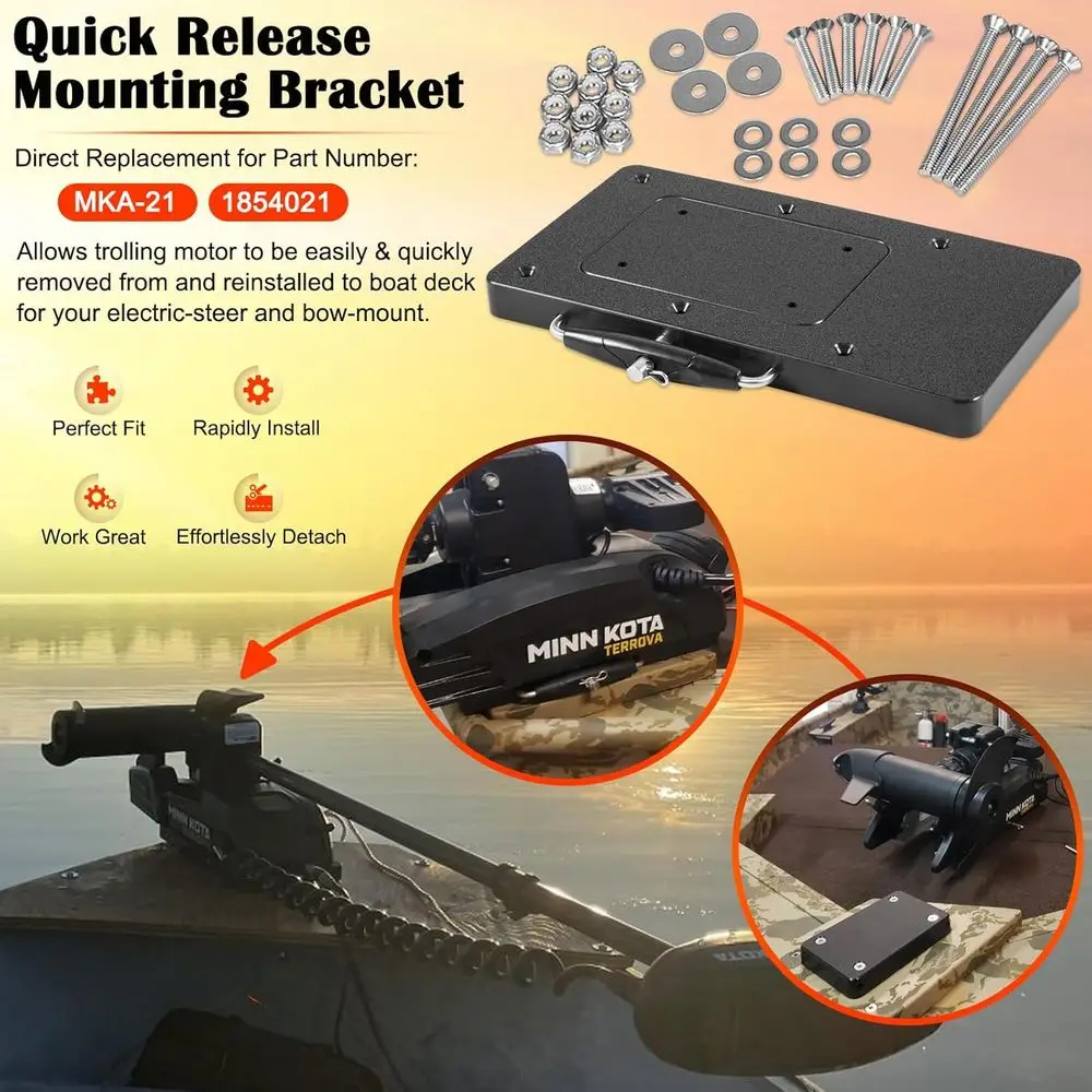 Composite Quick Release Bracket for Trolling Motors and Pontoon Boats