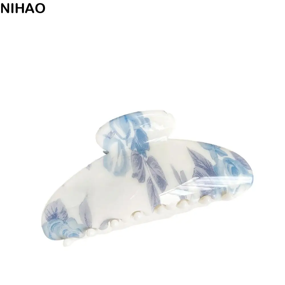 

Solid Color Ink Painting Pattern Hair Claw Shark Clip Hairpin New Chinese Style Shark Clip Hair Clip Geometry Ponytail Barrettes